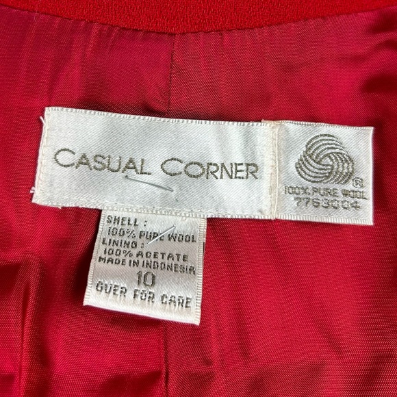 Casual Corner 100% wool gorgeous bright red thin light weight elongated blazer M - Picture 12 of 12